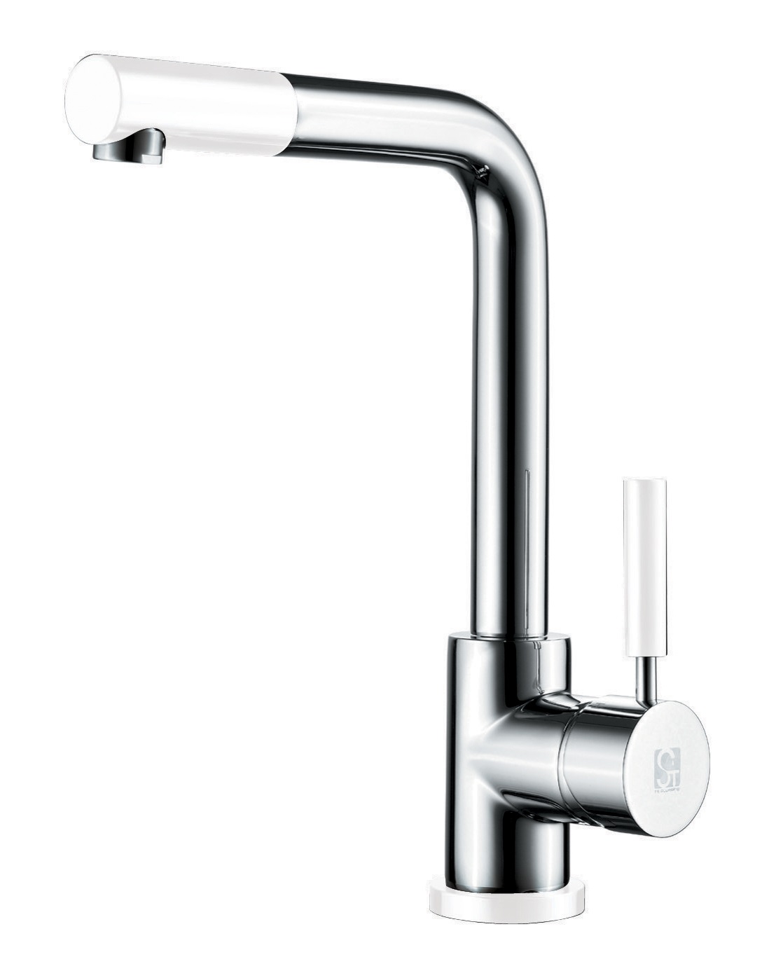 ברז נשלף גבוה למטבח מצב זרימה אחד דגם 12353 ניקל בשילוב לבן