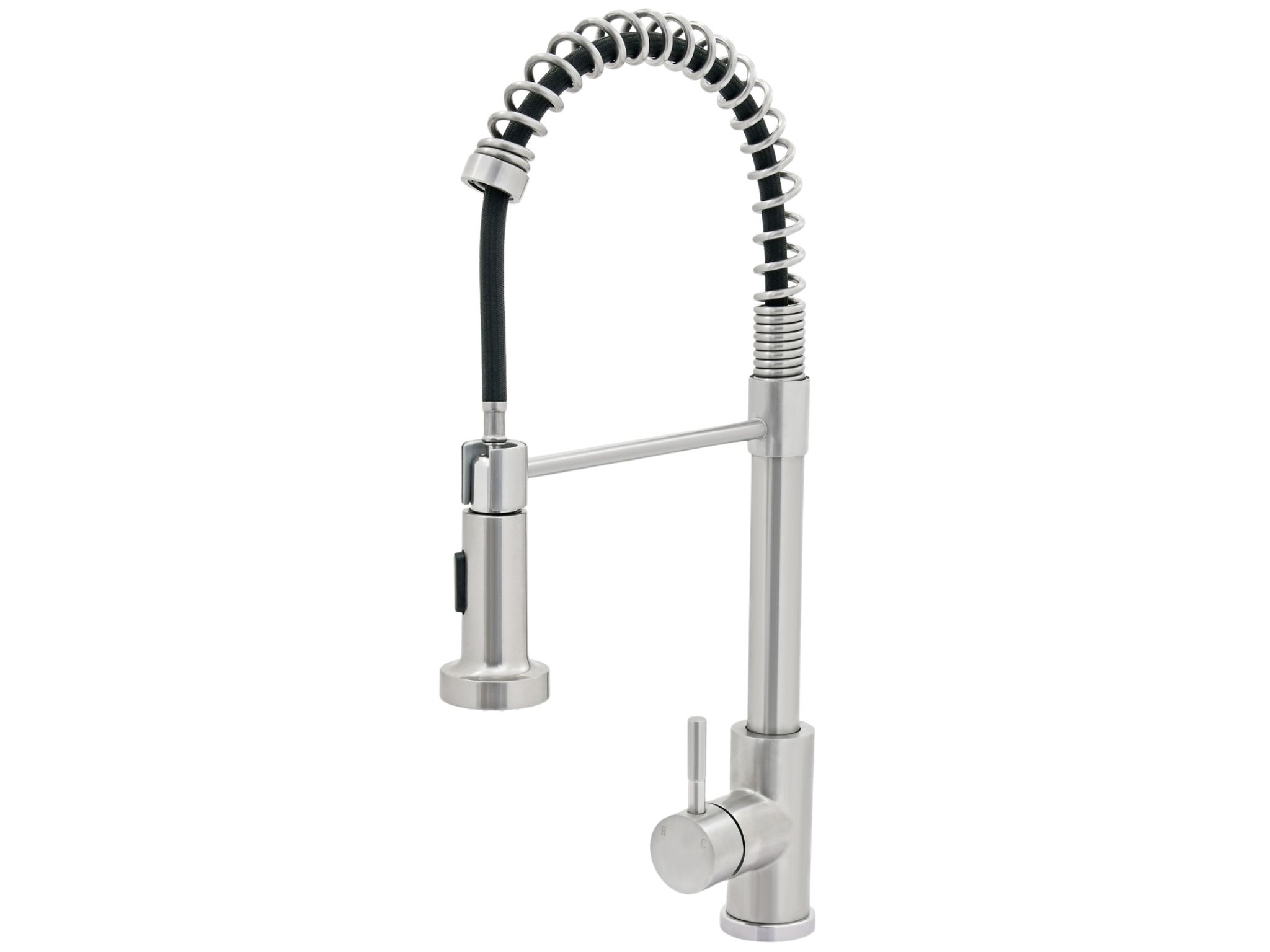 ברז מטבח קפיצי נשלף דגם סחלב ניקל מוברש